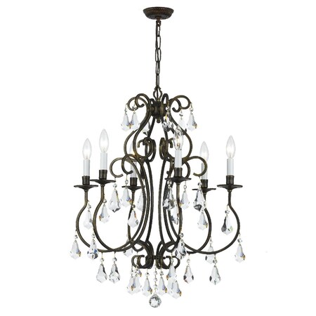Crystorama Ashton Ex 6 Light English Bronze Chandelier 5016-EB-CL-S